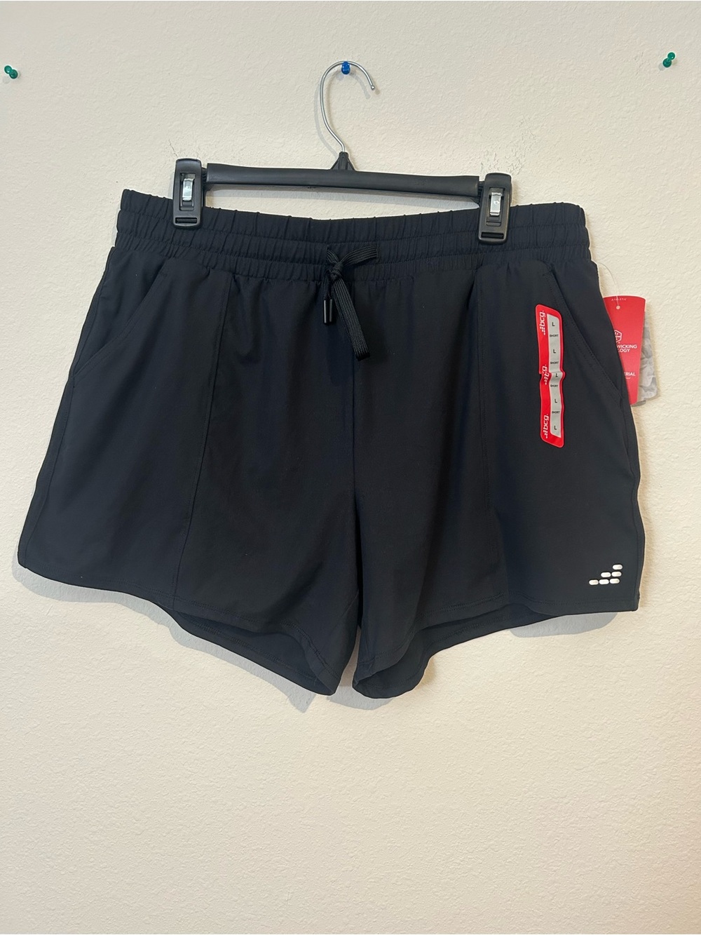 bcg Black Women's Athletic Shorts with Drawcord